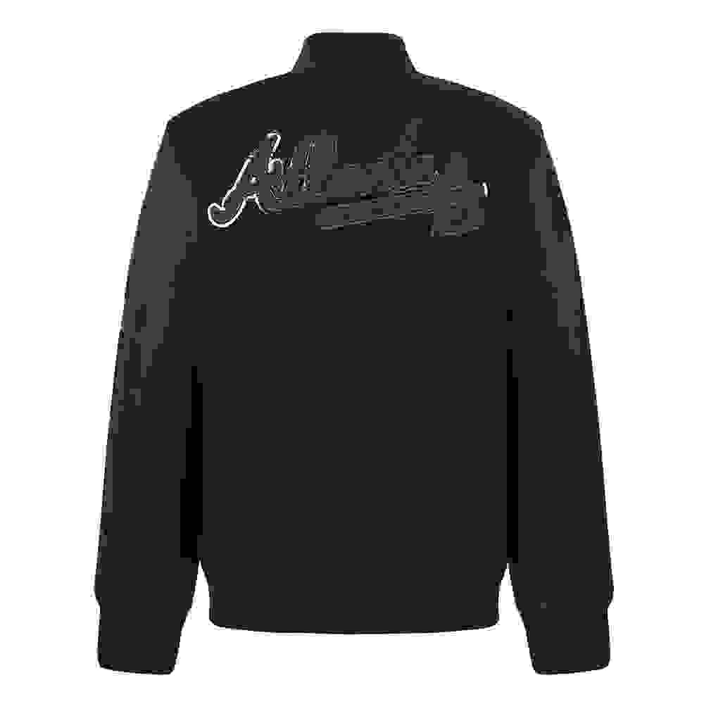 Pro Standard MLB Atlanta Braves Triple Black Big Boys' Wool Varsity Jacket